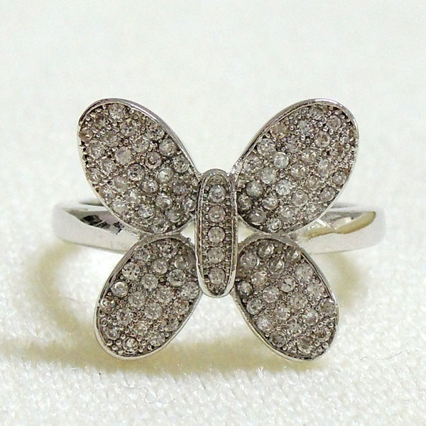 Pave CZ Butterfly Ring