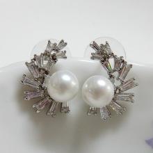 Pearl and CZ Earrings
