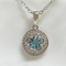 Gemstone Blue Topaz Circle Pendant