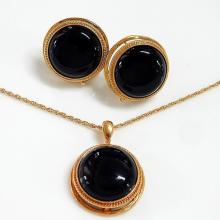 Black Onyx Round Jewellery Set