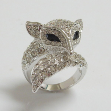 Fox Animal Swarovski Crystal Ring